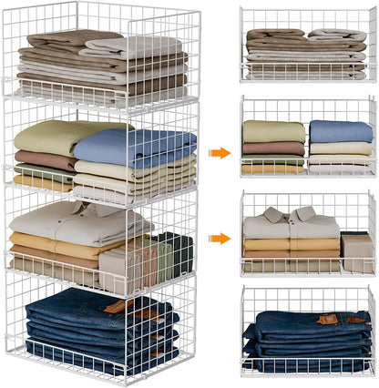 yociyoga 4-tier stackable closet organizers and storage basket, main product view