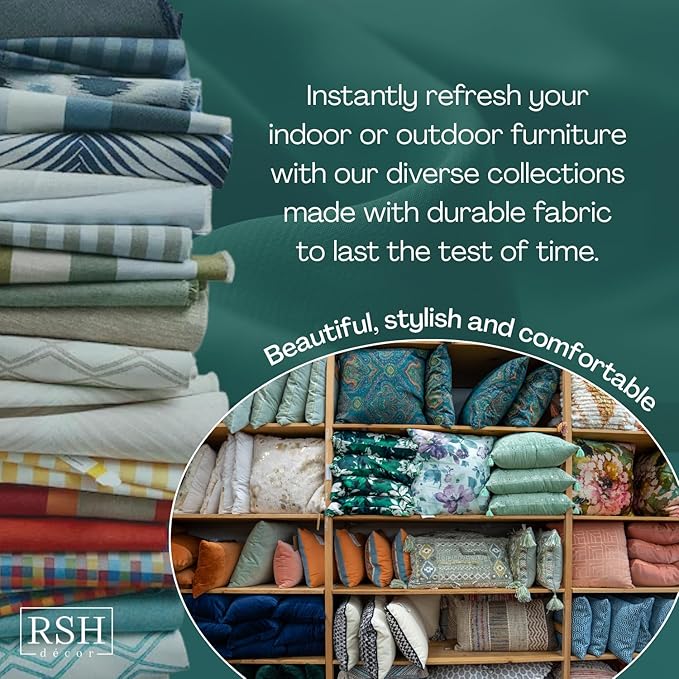 RSH DECOR: Outdoor Tufted Seat Cushions Set of 2 | 19" x 19" | All-Weather Spun - Image 9