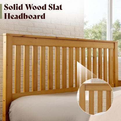 amerlife solid wood full size bed frame with, front angle view