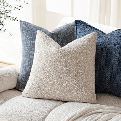 Foindtower Decorative Textured Boucle Throw Pillow Covers Accent Solid Pillow - Image 5