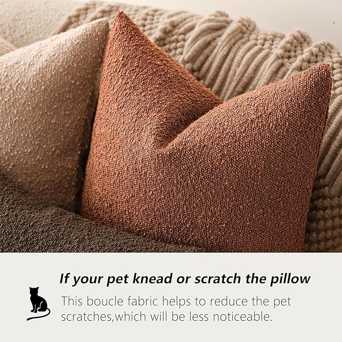 Foindtower Pack of 2, Decorative Textured Boucle Throw Pillow Covers Accent - Image 4