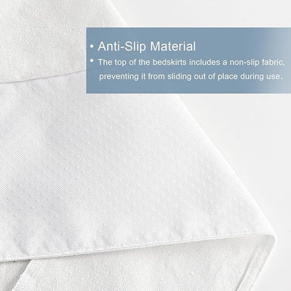 HIG Off-White Chic King Bed Skirt - Image 6