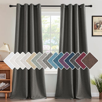 H.VERSAILTEX Linen Blackout Curtain 96 Inches Long by HVERSAILTEX