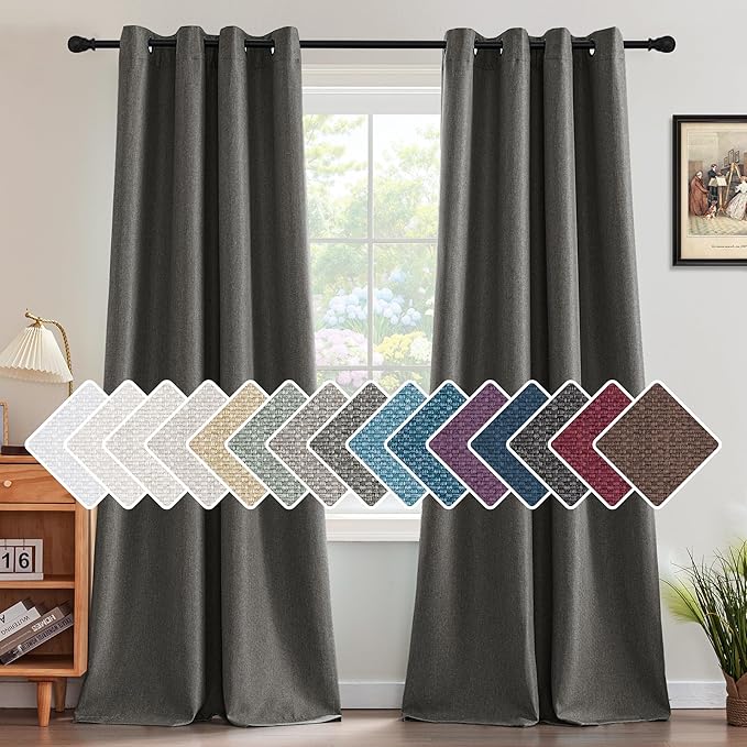 H.VERSAILTEX Linen Blackout Curtain 108 Inches Long by HVERSAILTEX