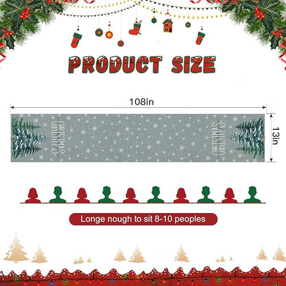 OTOSTAR Christmas Tree Snowflakes Merry Christmas Table Runner, Xmas Seasonal - Image 5