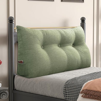 Daneey Headboard Pillow Twin, Triangular Wedge Pillow Headboard, Linen-Textured by Daneey
