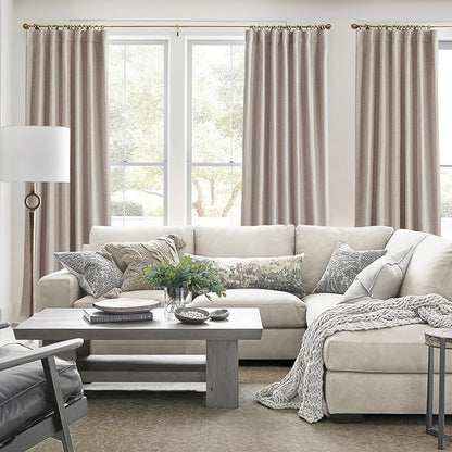 Extra Long Faux Linen Curtains 132 Inches Long - Image 6