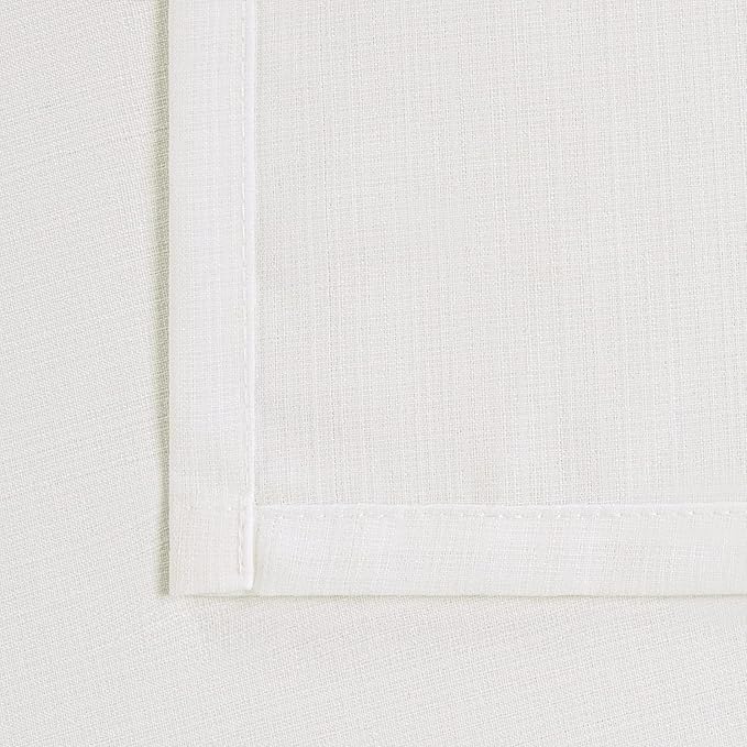 BGment Cream Natural Linen Look Semi Sheer Long Curtains - Image 6