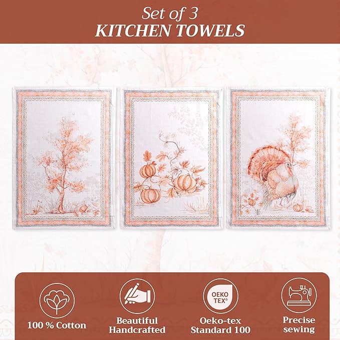 Maison d' Hermine Kitchen Towels Set of 3 100% Cotton 20" x 27.5" Reusable - Image 2