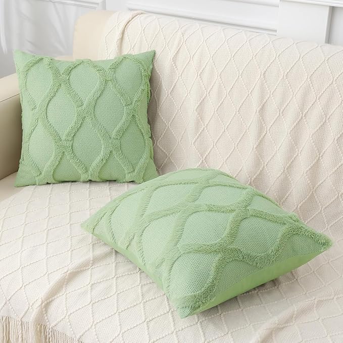 decorUhome Throw Pillow Covers 20x20 Inch Set of 2, Soft Plush Faux Fur Wool - Image 8