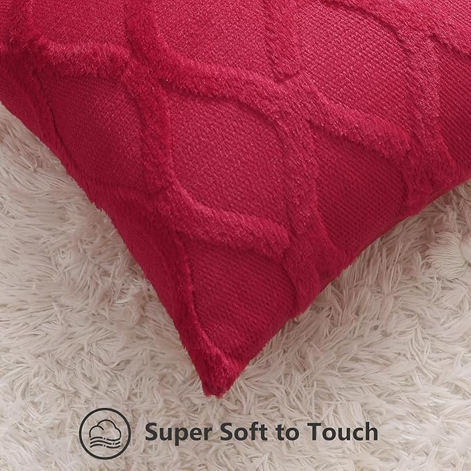 decorUhome Christmas Throw Pillow Covers 26x26 Inch Set of 2, Soft Plush Faux - Image 2