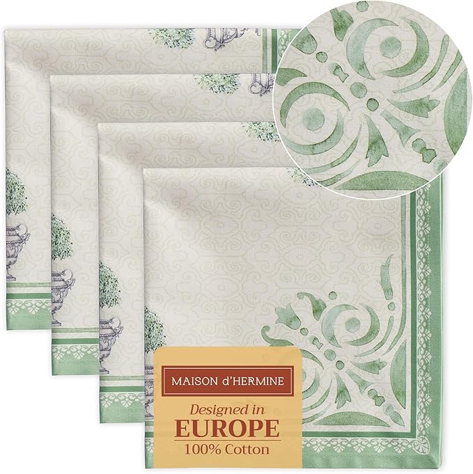 Maison d' Hermine Cloth Napkins Set of 4 100% Cotton Everyday Reusable Square by MaisondHermine
