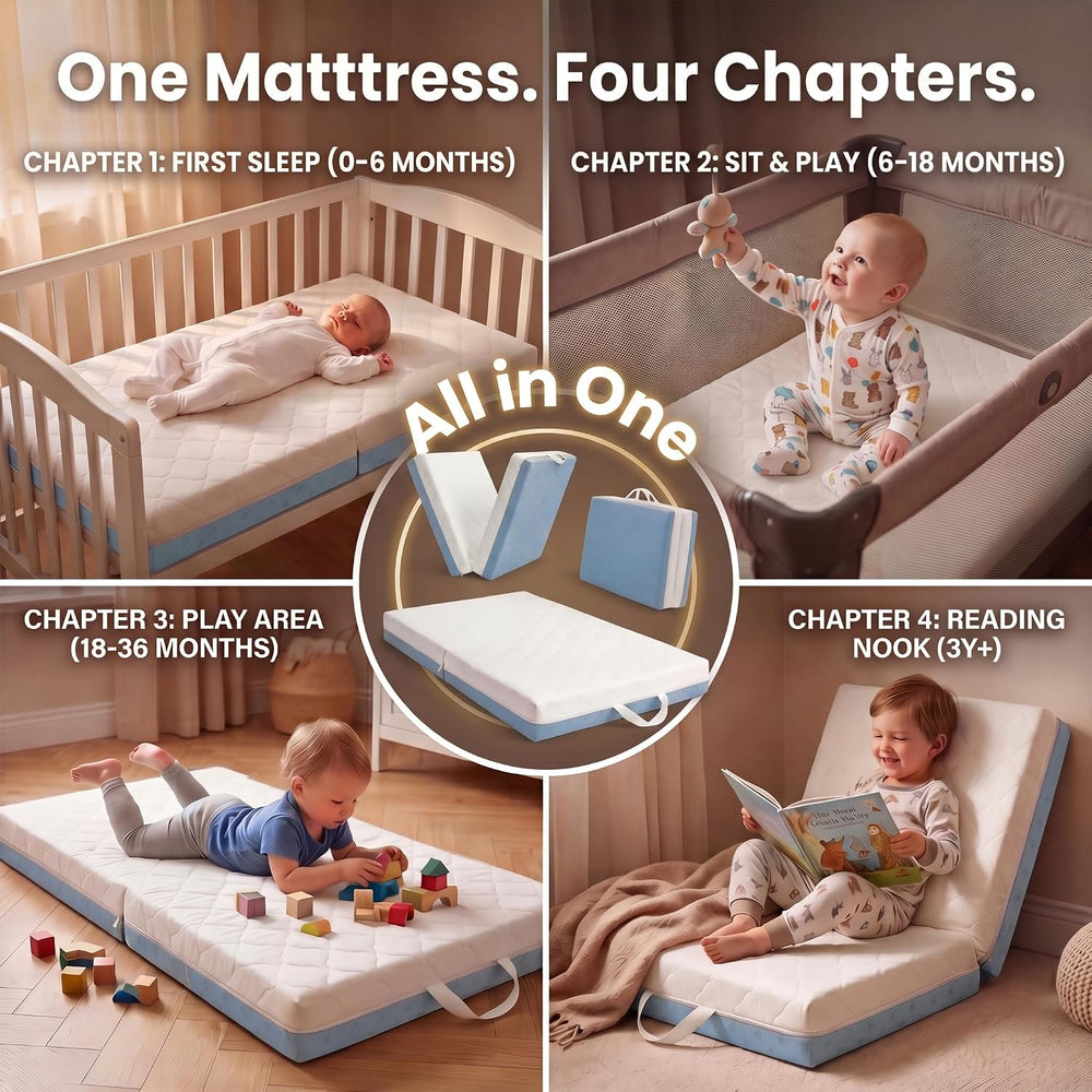 2026 New Pack and Play Mattress Pad, Bi-Fold Memory Foam 38x26x3