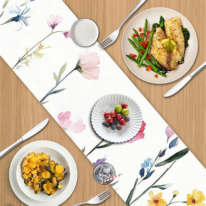 Elegant Watercolor Floral Table Runner – 13x72 Inch Soft Cotton Fabric - Image 6