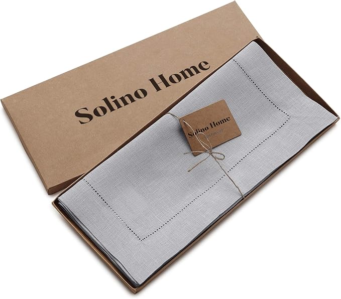 Solino Home Linen Soft Grey Table Runner 72 Inches Long - Image 5