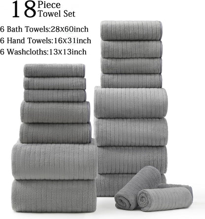 hailea 18 piece family bath towel set include, view 9