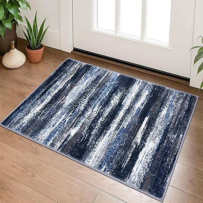 Modern Abstract Entryway Rug Indoor 2x3 Washable Rug Non-Slip Soft Small Area by lansny