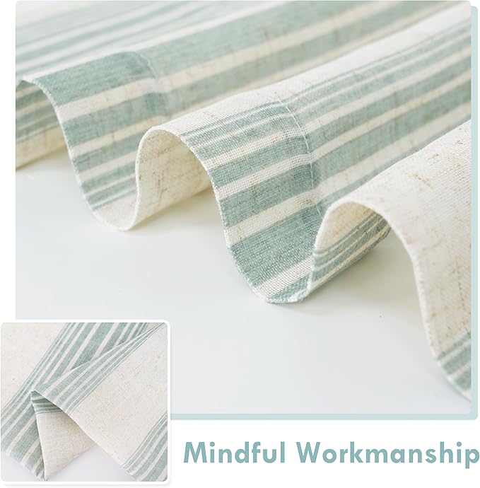 DriftAway Farmhouse Vertical Striped Linen Blend Textured Light Filtering Semi - Image 6