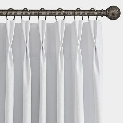 White Linen Blackout Curtains 84 Inches Long by Aersas