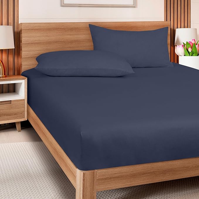 ROYALE LINENS 300 Thread Count 100% Long Staple Combed Cotton Fitted Sheet - Image 5