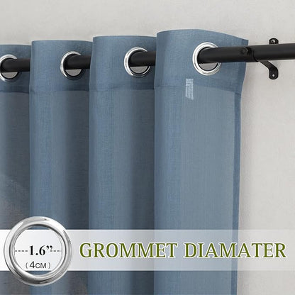NICETOWN Linen Curtains Stone Blue - Image 3