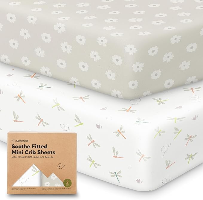 2-Pack Mini Crib Sheets Fitted by KeaBabies