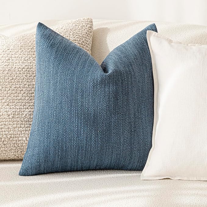 Foindtower Set of 2 Decorative Textured Burlap Linen Throw Pillow Covers - Image 4