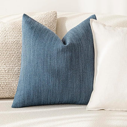 Foindtower Set of 2 Decorative Textured Burlap Linen Throw Pillow Covers - Image 4