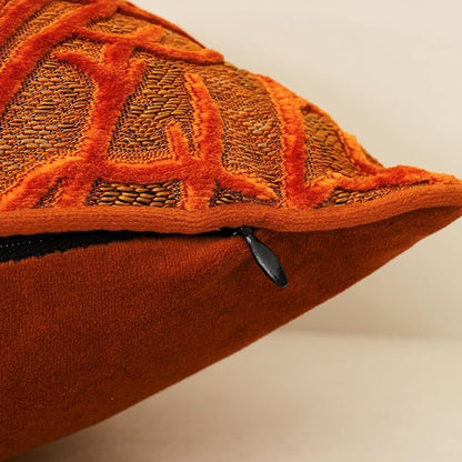 Yangest Burnt Orange Twigs Throw Pillow Cover Branches Velvet Cushion Case - Image 4