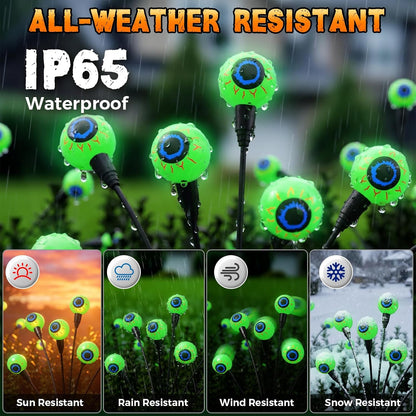 Halloween Decorations Outdoor, 6Pack 48 LEDs Solar Eyeball Lights