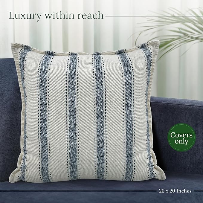 SanVia Scandi Nest Premium Cotton Throw Pillow Covers, 20 x 20 Inches, - Image 5