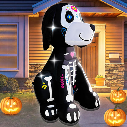 5FT Halloween Inflatables Skeleton Dog Yard Decor