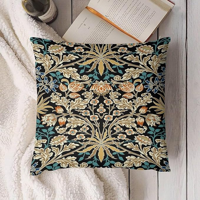 William Morris Floral Original Throw Pillow Covers Boho Chic Retro Floral Cozy - Image 4