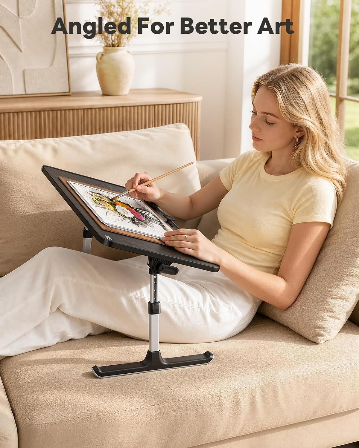 laptop desk for bed, saiji lap desks bed shown in use
