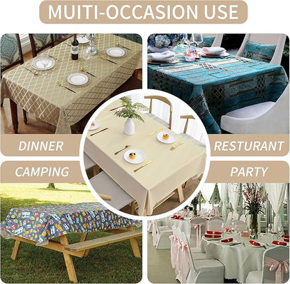 Rectangle Table Cloth, 100% Waterproof Tablecloth Oil Proof Spill Proof Vinyl - Image 5