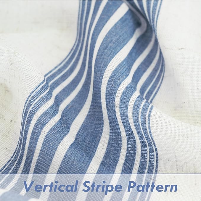DriftAway Farmhouse Vertical Striped Linen Blend Textured Light Filtering Semi - Image 7