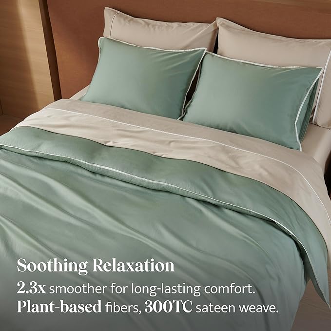 Double Stitch Cotton Tencel Duvet Cover - Image 4