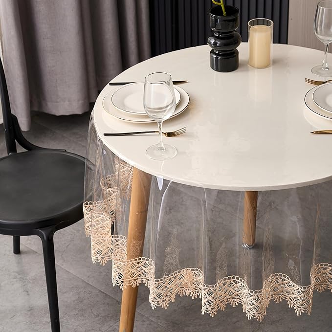 Clear Vinyl Tablecloth Protector Waterproof/Oil-Proof PVC Table Cloth - Image 3