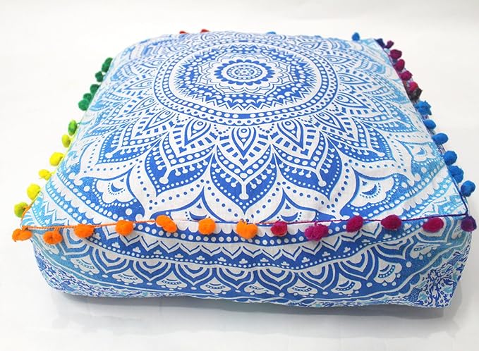 CRAFT KALA 24" Square Large Hippie Mandala Meditation Floor Ottoman Pillow - Image 6