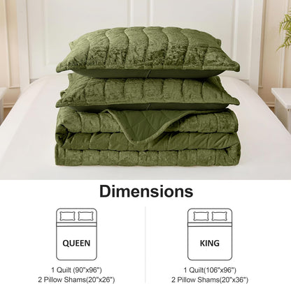 downcool 3 pieces velvet quilt set king size, package contents
