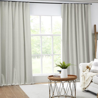 KEQIAOSUOCAI Linen Blackout Farmhouse Curtain Panels - Image 2