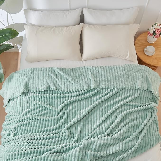 NEWCOSPLAY Super Soft Throw Blanket New Sage Green Premium Silky Flannel Fleece - Image 8