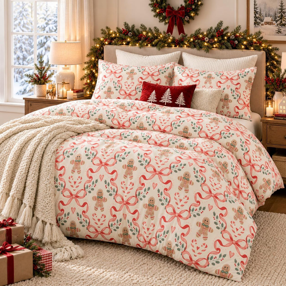 Christmas Comforter Set Full Size,Christmas Bedding Set in a Bag