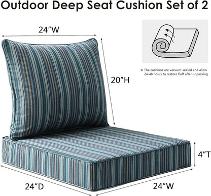 Sunbrella Outdoor Patio Chair Cushions Set, Water-Repellent, Fade Resistant - Image 6