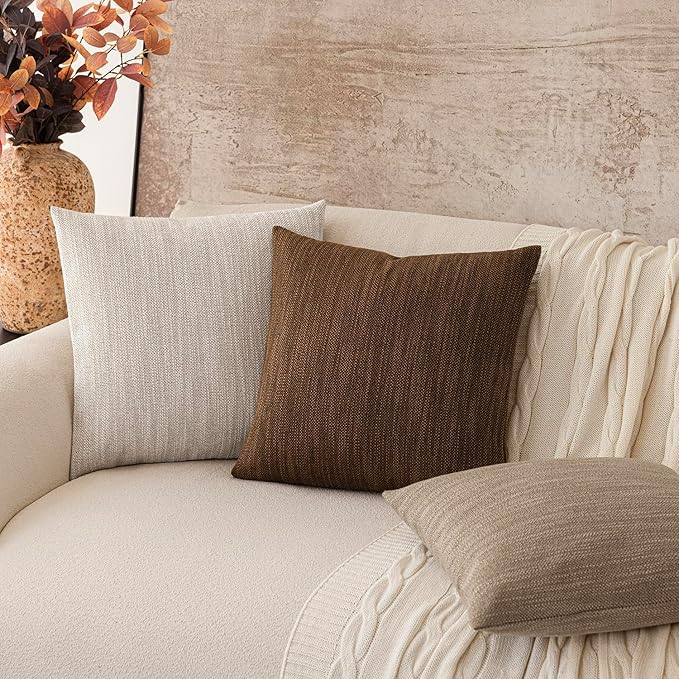 Foindtower Set of 2 Decorative Textured Burlap Linen Throw Pillow Covers - Image 7