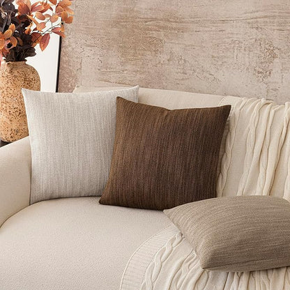 Foindtower Set of 2 Decorative Textured Burlap Linen Throw Pillow Covers - Image 7