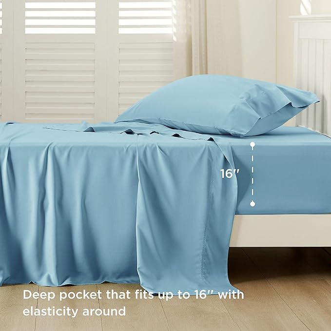 Bedsure Cooling Sheets Twin XL, Rayon Derived from Bamboo, Breathable & Soft - Image 3