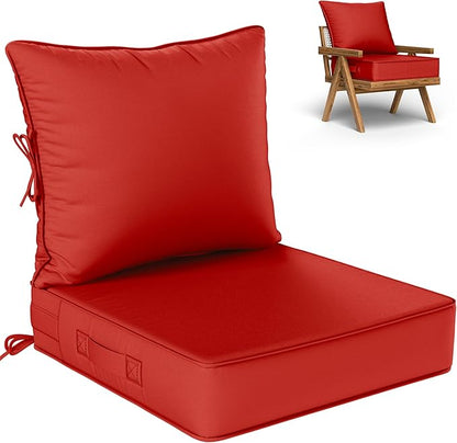 Outdoor Seat Cushion Set 24 L × 24 W × 5 H Inch Waterproof & Fade Resistant by VisitheKimunukStore