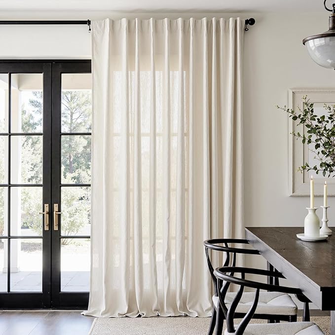 jinchan Extra Long Linen Blend Curtain 108 Inches Long 1 Panel by JINCHAN