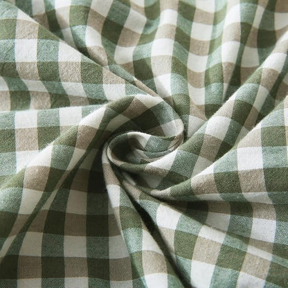 Sage Green Plaid Ruffle Throw Pillow Covers - Image 5